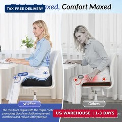ZIKEE Pioneering Gel Seat Cushion for Sitting Without Stuffiness, Ergonomic Memo