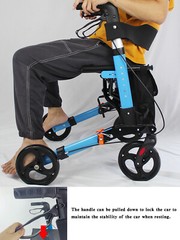 NEW Adjustable Rollator Walker 6 levels of 8 Wheels Compact Folding Lightweight