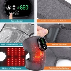660&850nm Red Light Knee Massager 3in1 Shoulder Knee Elbow Heating Massage Brace