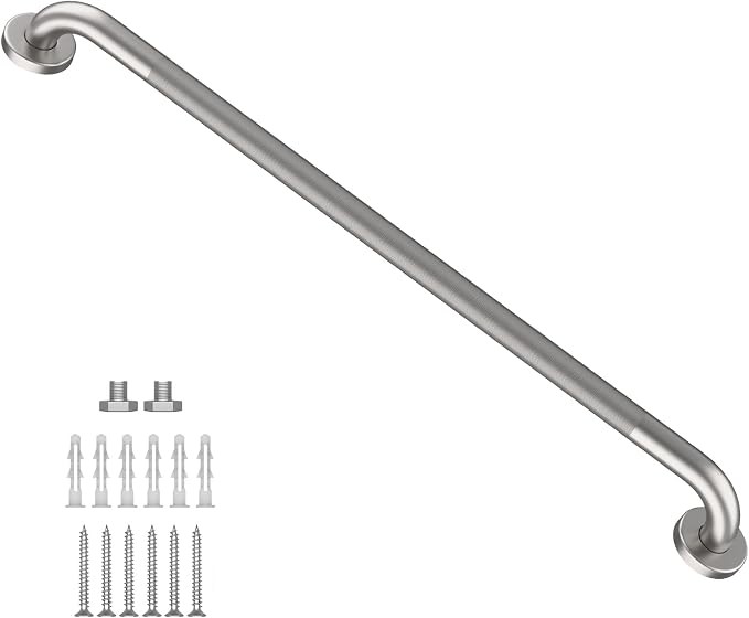 Brushed Nickel 36 Inch Shower Grab Bar Stainless Steel Knurled Grip