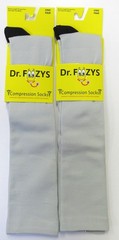 2 Pairs Light Gray Foozys Unisex Compression Knee Socks Women 5-12 & Men 5-13