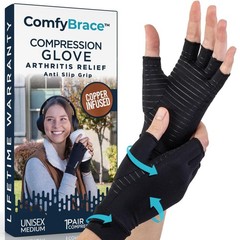 Copper Infused Compression Arthritis Gloves for Hand & Finger Pain Relief, Fits