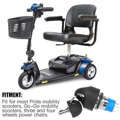 Replacement Mobility Scooter Spare Start On/Off Ignition Switch 2 Keys FOR-PRIDE