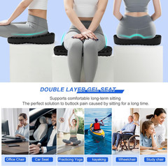 Thicken 19.7In Seat Cushion, Gel Seat Cushion for Long Sitting–Office Chair, Whe