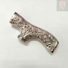 Handmade Wooden Walking Cane Elegant Brass Floral Derby Handle Only Engraved Art