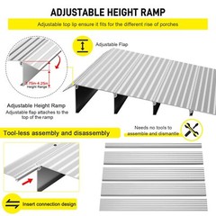 Threshold Ramp 1″/2″/3″/4″/5″ Aluminum Door Ramp Capacity 700 lbs Wheelchair