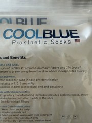 Cool Blue Prosthetic Sock 4 Packages Yellow 1 Ply Sz 3 4 Length 10-14 CB1HWSH2