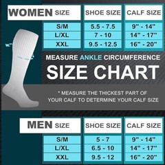 3 Pairs Medical Compression Socks for Women and Men 20-30 mmHg Knee High Socks