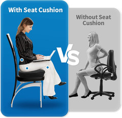 Memory Foam Seat Cushion for Office Chair & Car – Tailbone, Sciatica & Coccyx Pa