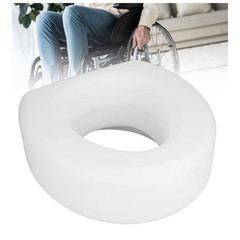 HealthSmart Elevated Toilet Seat White Padded Portable Lightweight PE-HD Plastic