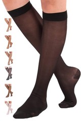 Made in USA Sheer Compression Socks Women 15~20 mmHg Black X~Large