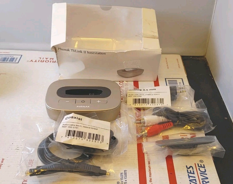 Phonak TVLink II Base Station TV Link 2 With Cords & Cables Sonova Swiss Made
