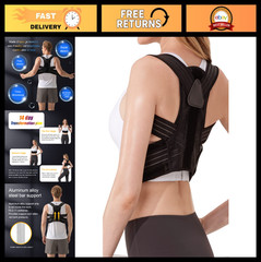 Adjustable Back Brace Posture Corrector for Men & Women – Breathable Support, Pa