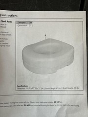 Carex Raised Toilet Seat 5.5in White 300 Lb Max Lightweight Portable Non Slip
