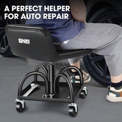 Rolling Padded Seat Adjustable Height Seat 330Lbs Capacity Rolling Mechanic Cree