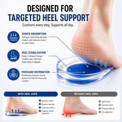 Self-Adhesive Gel Heel Support Pads for Injury Prevention – Size L, 2 Pairs