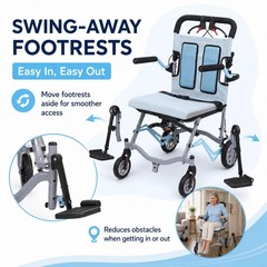 Lightweight Folding Alloy Wheelchair for Seniors Portable Mobility Aid Handbrake