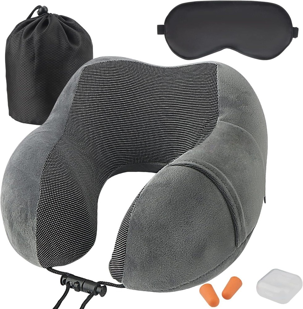 ExploreBliss Travel Pillow, Pillows for Sleeping, Dark Grey