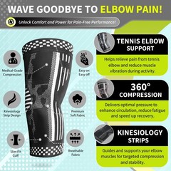 Elbow Compression Sleeve 2 Pack – Tennis & Golf Pain Relief Brace for Tendonitis