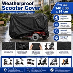 All Season Mobility Scooter Cover 55in Waterproof Heavy Duty Wheelchair Rain Sun