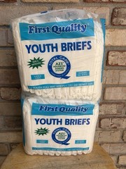2 x First Quality YOUTH Briefs Diapers Full Mat 12ct ea 15”-22” XS Sealed