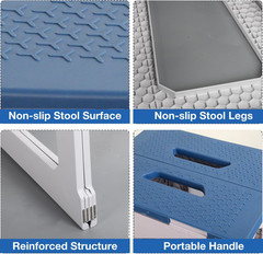 Foldable Small Waterproof Plastic Corner Stool for Bathroom – Foldable Non-Slip