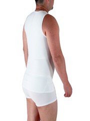 Men’s Microfiber Compression V-Tank for Gynecomastia, Belly Support – USA Made