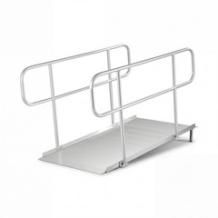 1000LBS HeavyDuty Aluminum Wheelchair Ramp 71.1×32.7in Handrails Adjustable Legs