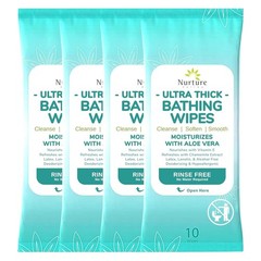 Gentle Aloe XL Body Wipes for Adults – 40 Unscented, Hypoallergenic Bath Towels