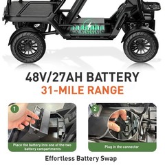 500/1000W Electric Mobility Scooter for Adults with Cargo Platform All Terrain