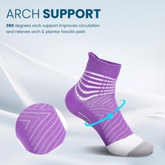 3-Pack Women’s Compression Ankle Socks – Cushioned Relief for Plantar Fasciitis