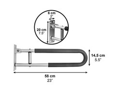 Pepe – Padded Folding Handicap Grab Bars for Toilet (x2 Units, 23″), Toilet H…