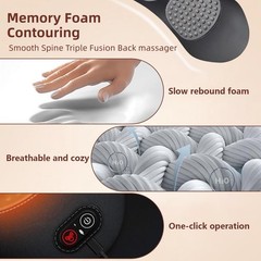 3 in 1 Electric Lumbar Support Pillow, Smooth Spine Triple Fusion Back Massager