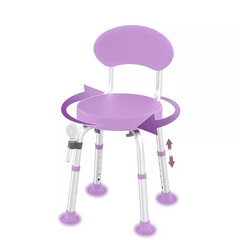 12.5 In. W 360° Swivel 6-Level Height Adjustable Non-Slip Aluminum Shower Seat w