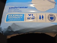 56 Count Attends Disposable Underwear Unisex Men Women X-Large Size Waist 58-68″