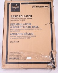 Medline Basic Rollator Walker 4 Wheel Aluminum Folding Black MDS86830EBL
