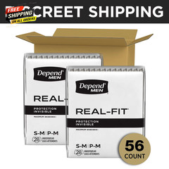Real Fit Incontinence Underwear for Men, Adult Diapers, S/M, Grey, 56 Count👌 ✅