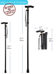 Folding Adjustable Walking Stick Lightweight Aluminum Collapsible Travel Cane