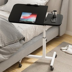 Adjustable Overbed Bedside Table with Wheels, Bed Desk, Over The Bed Table