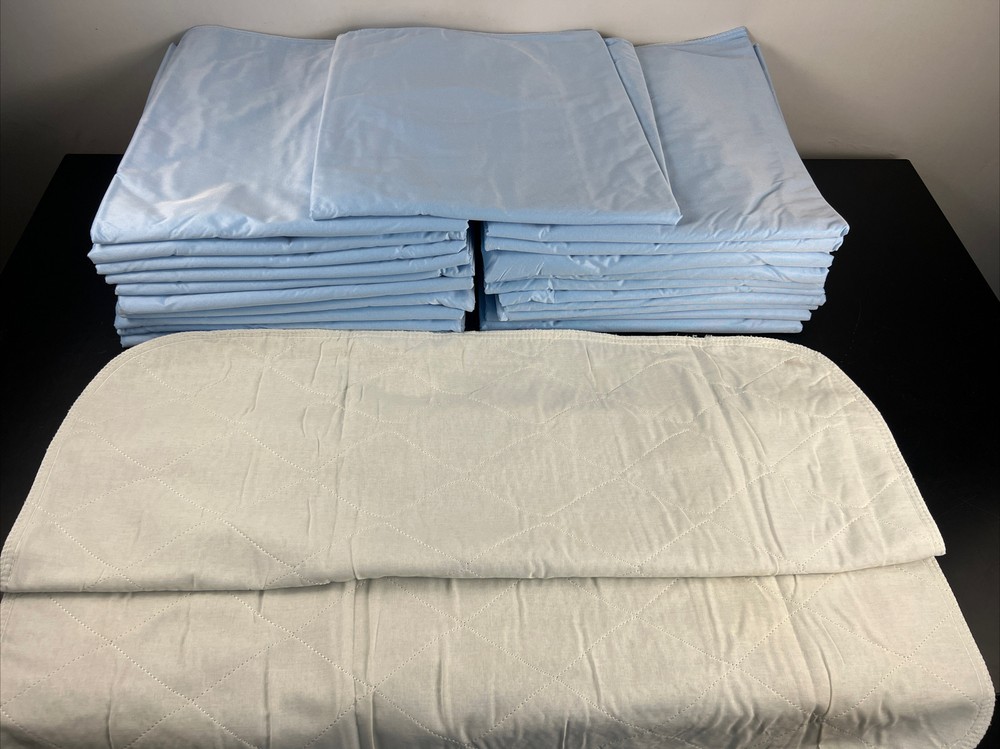 Western Textile 34″ x 36″ Reusable Blue Broadcloth Mattress Underpad (24 Pack)