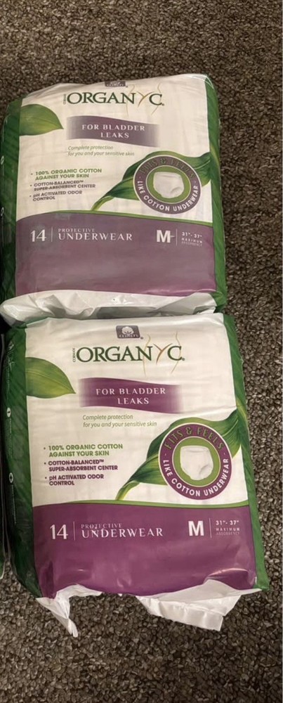 Organyc Protective Incontinence Pants M Max Absorbency Organic Cotton 14 Ct