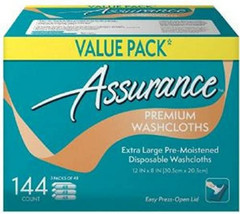 Assurance Premium Pre-Moistened Disposable Adult Wipes XL 12″ x 8″ | 1 Pack ✅