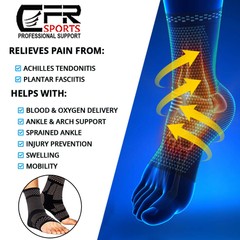 Copper Ankle Sport Foot Wrap Support Brace Compression Achilles tendonitis Sport