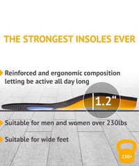 Plantar Fasciitis Relief Work Boot Insoles for Women Men – 220+ lbs