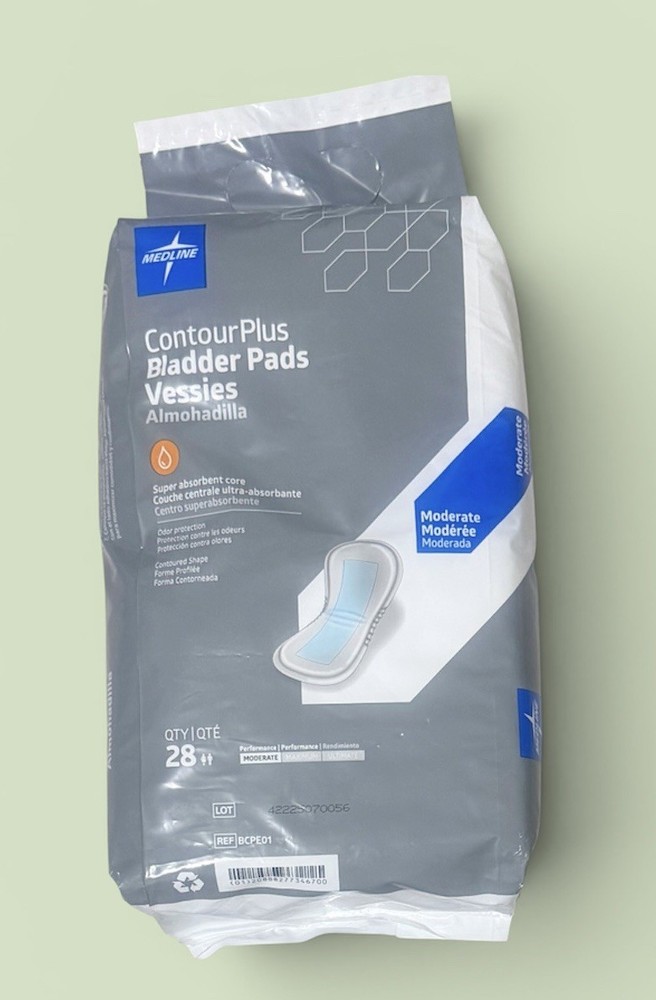 Medline Contour Plus Bladder Pads Moderate Vessies QTY 28