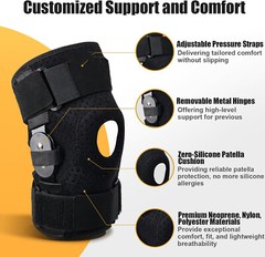 Hinged Knee Support Knee Brace Swollen ACL Tendon Ligament and Meniscus Injury