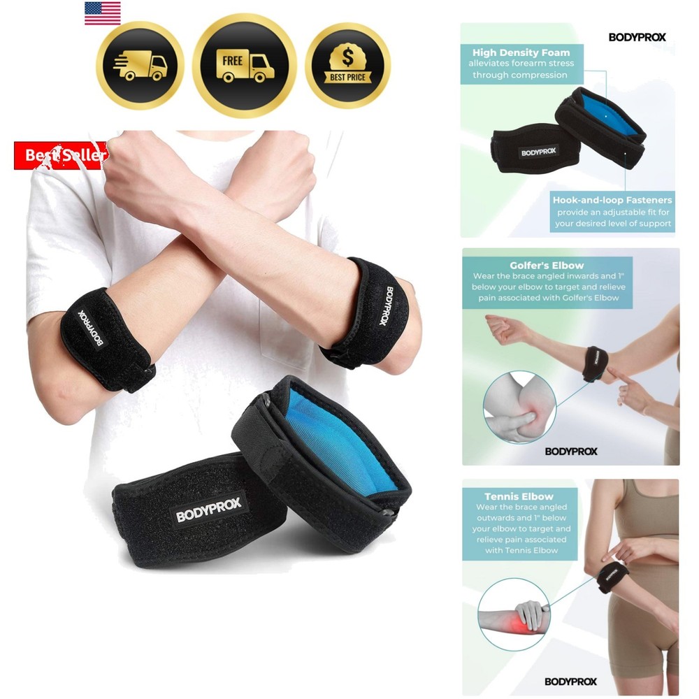 Elbow Brace 2 Pack for Tennis & Golfer’s Elbow Pain Relief