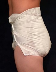 Bambino Bianco Large White Plastic Thick Quilted Adult Diaper Brief 4-Tapes 1pc