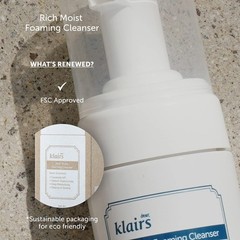 DearKlairs Rich Moist Foaming Cleanser 3.4oz 100ml K-Beauty Skincare