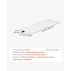 Uimoso 1-Inch Rise Door Threshold Ramp for Wheelchairs, Supports Up to 800 lbs